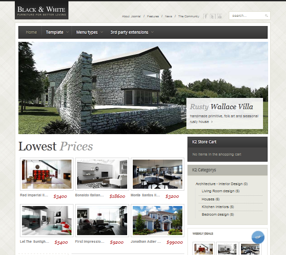 GK Black & White - шаблон для Joomla 1.5 и 1.7 от GavickPro