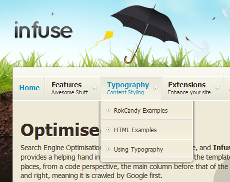 Пример элемента шаблона RT Infuse