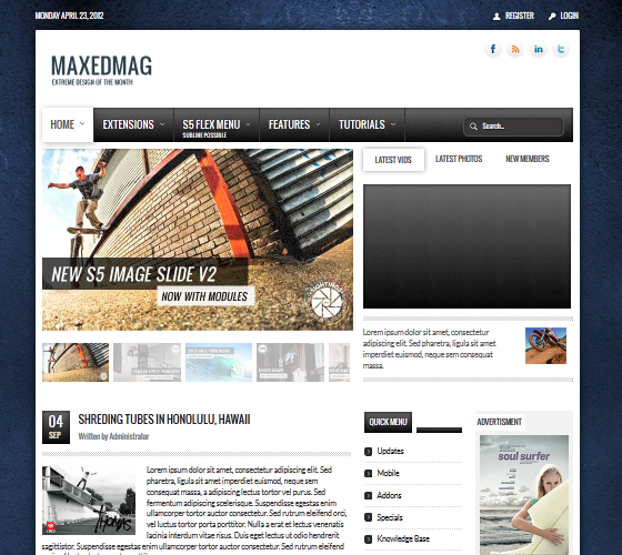 S5 Maxed Mag - шаблон для Joomla 2.5